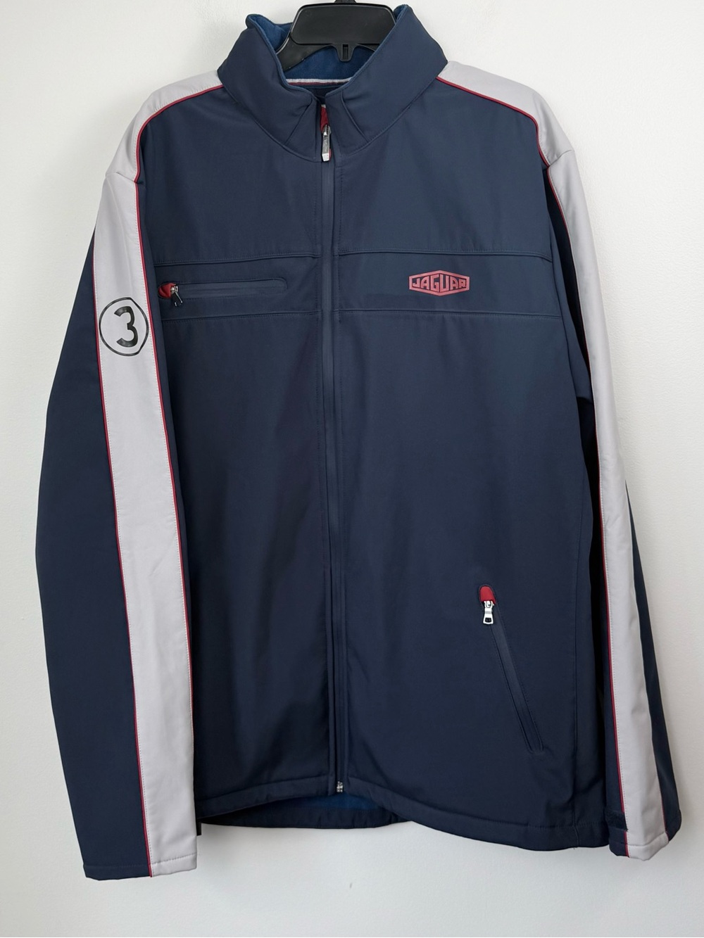 Jaguar Navy Red White No 3 Soft Shell Fleece Lined Coat Size 3XL